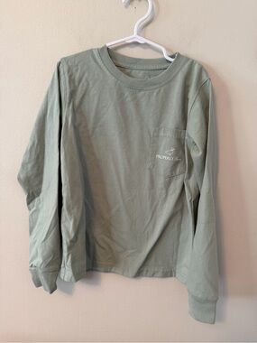Properly Tied Long Sleeve Pocket Tee - Sage Green with Hunting Fort